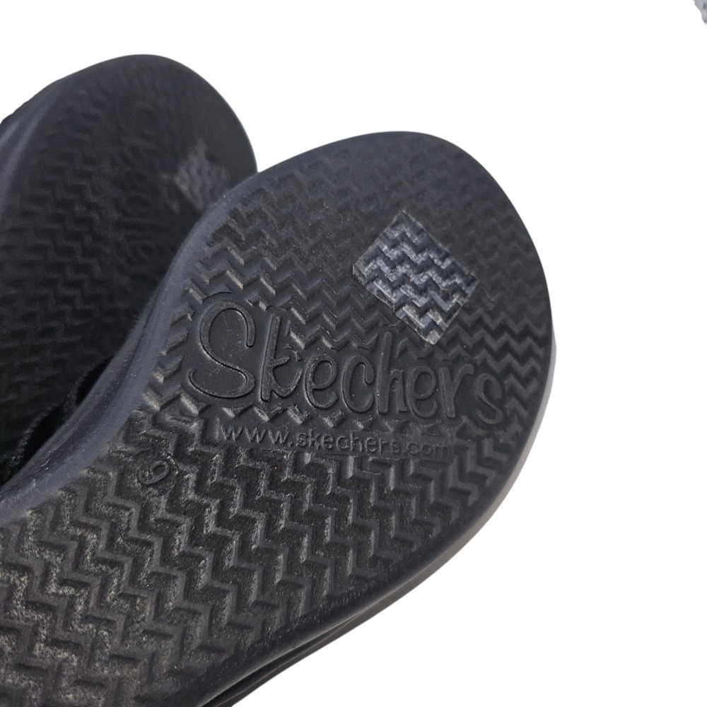 Skechers Cali Memory Foam Rumblers Hotshot Black Wedge Slide w/Rhinestones Sz 9 - Picture 8 of 8